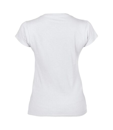 T-shirt à manches courtes et col en v femme blanc Gildan