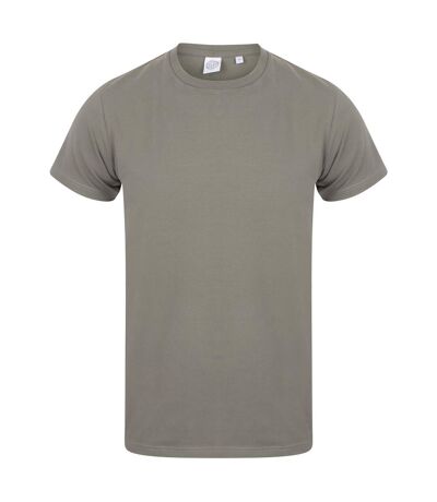 Skinni Fit Men Mens Feel Good Stretch Short Sleeve T-Shirt (Khaki) - UTRW4427