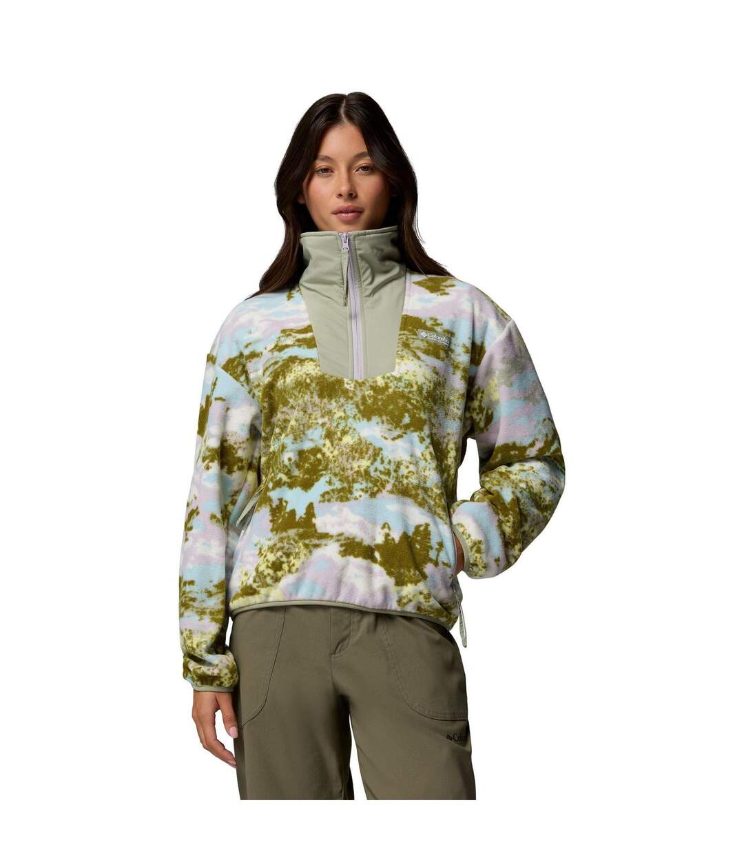 Womens/ladies Sequoia Half Zip Fleece Citron Tint Columbia-2