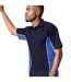 Gamegear® Mens Track Pique Short Sleeve Polo Shirt Top (Black/Purple/White)