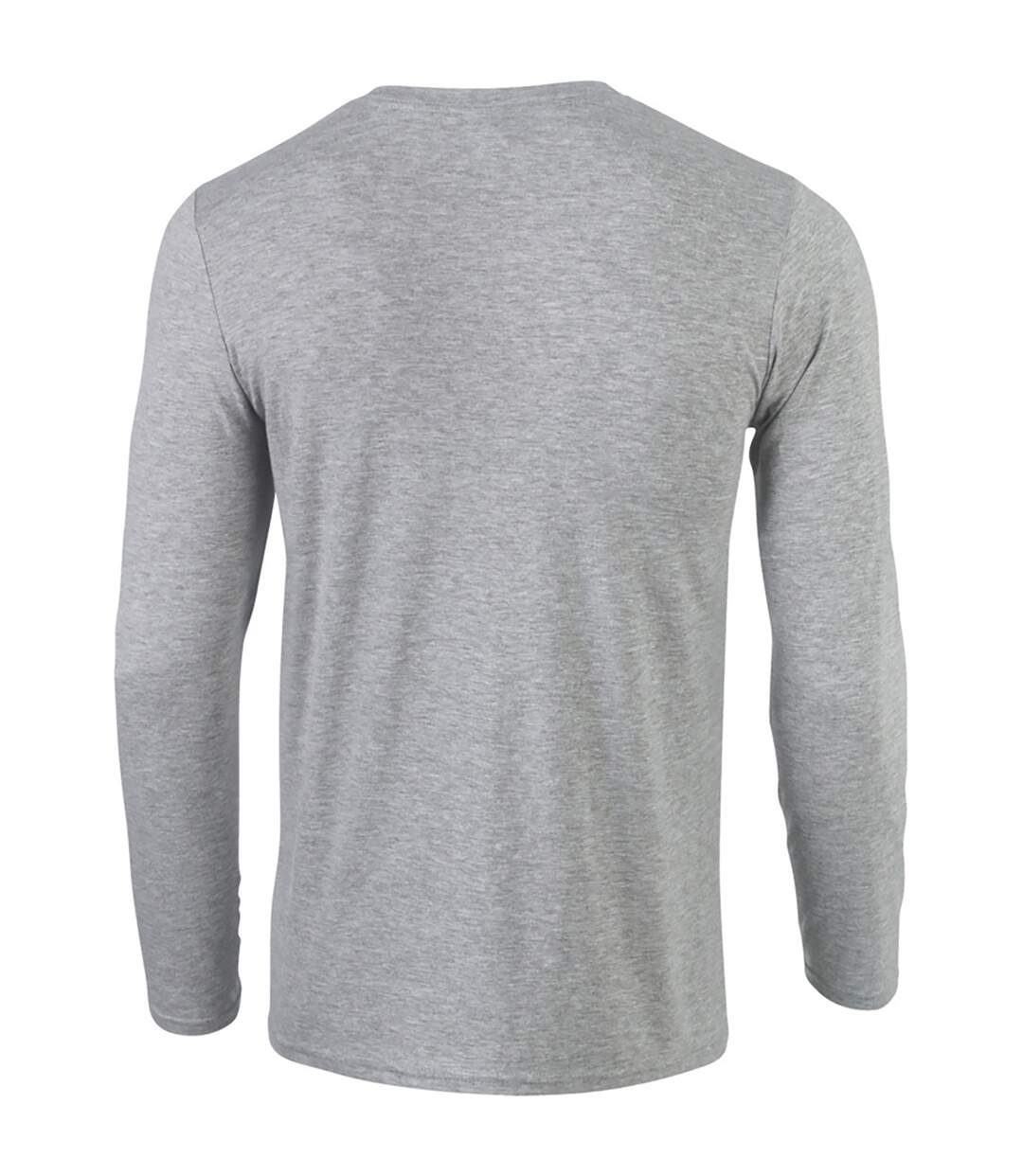 Gildan – Lot de 5 T-shirts manches longues - Hommes (Gris clair chiné) - UTBC4808