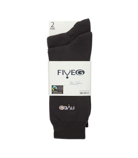 6 pairs Mens FiveG Plain Trouser Socks made with Fairtrade Cotton