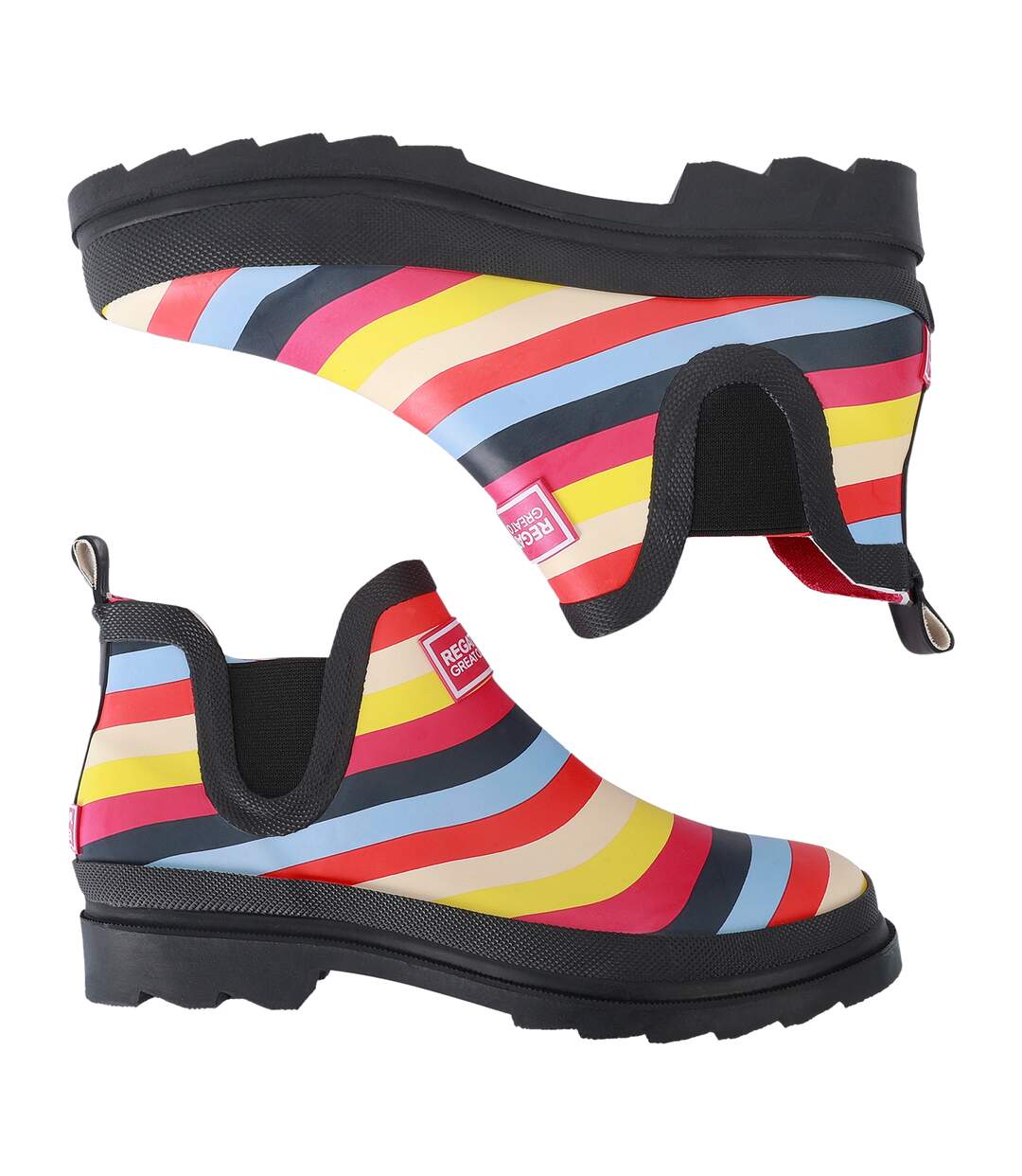 Great Outdoors Womens/ladies Harper Low Cut Wellington Boots Multicoloured Stripe Regatta-4