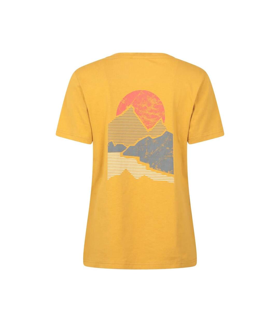 Womens/ladies Sunset Back Print T-shirt Mustard Mountain Warehouse-2