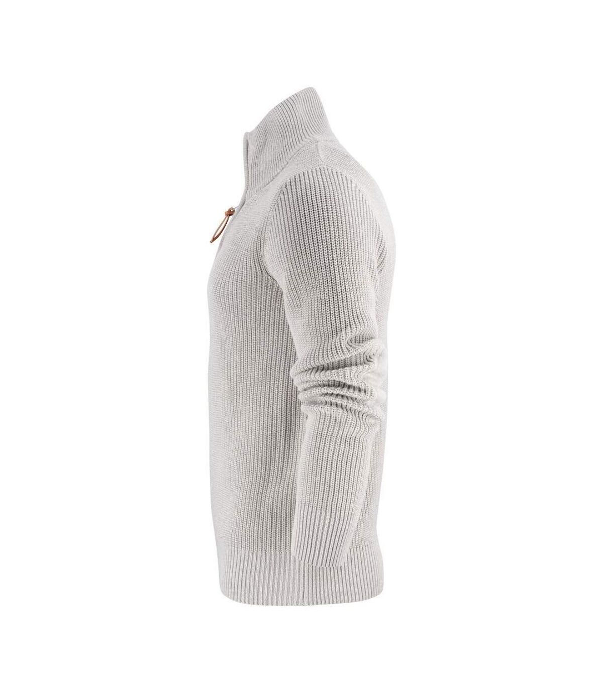 Harvest Mens Flatwillow Knitted Quarter Zip Fleece (Grey Melange)