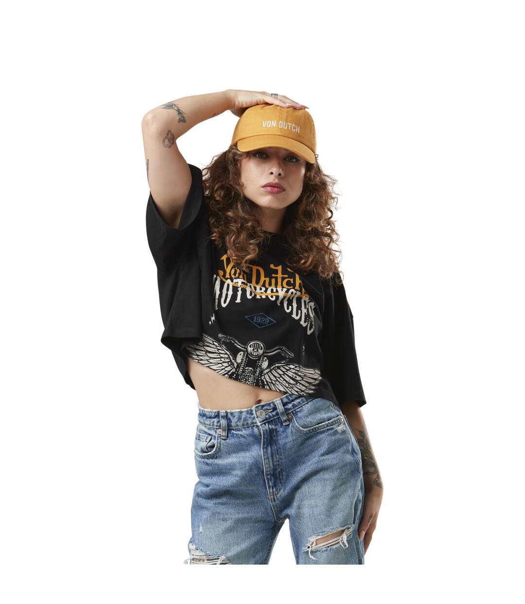 Crop top femme loose print devant en coton Will Vondutch-1