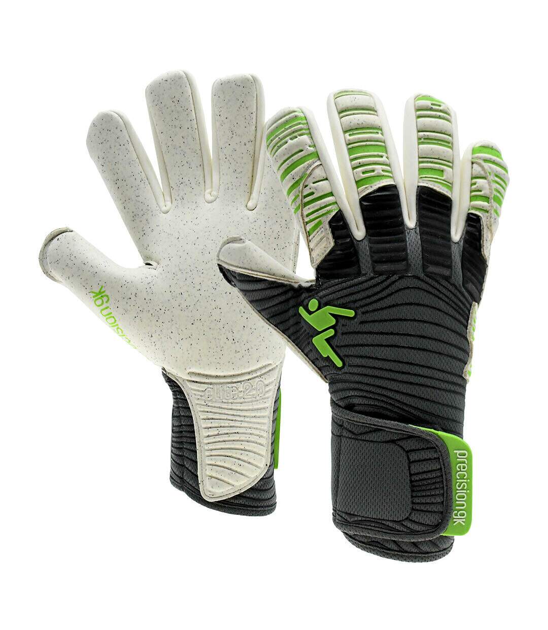 Gants de gardien de but elite 2.0 adulte gris / vert / blanc Precision-1