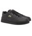 Mens T-clip Leather Flat Trainers Black Lacoste-4