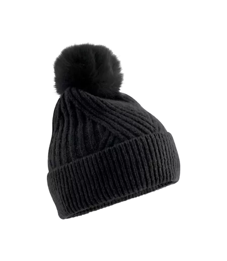 Bonnet Snow Luxe Adulte Noir Beechfield