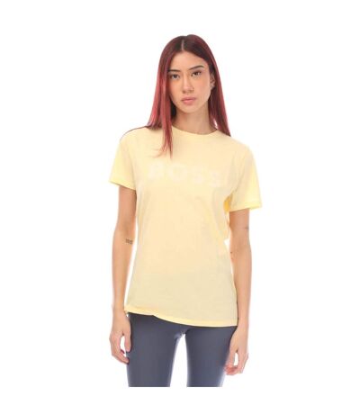 T-shirt femme jaune Boss