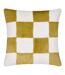 Cozee faux fur checked cushion cover 50cm x 50cm olive Heya Home-1