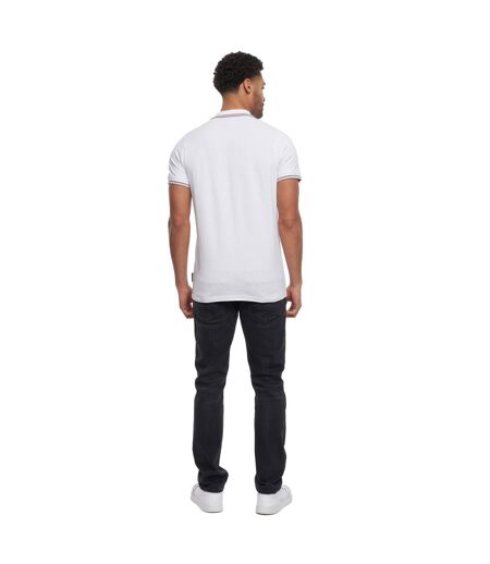 Mens Tarquin Polo Shirt White Crosshatch