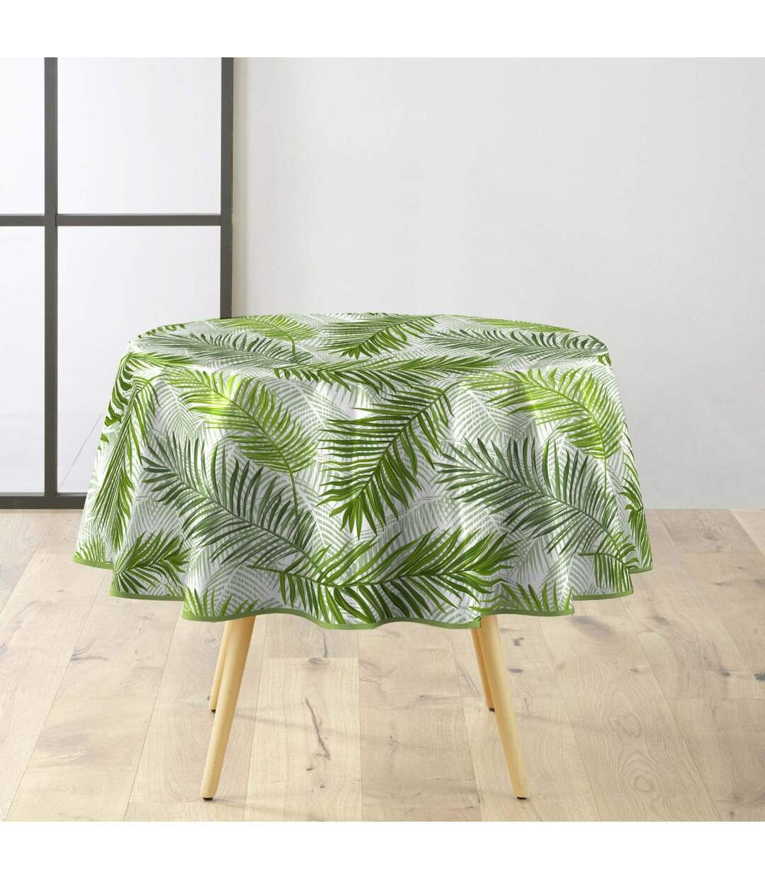 Nappe Ronde Green Feuilles 160cm Vert-1