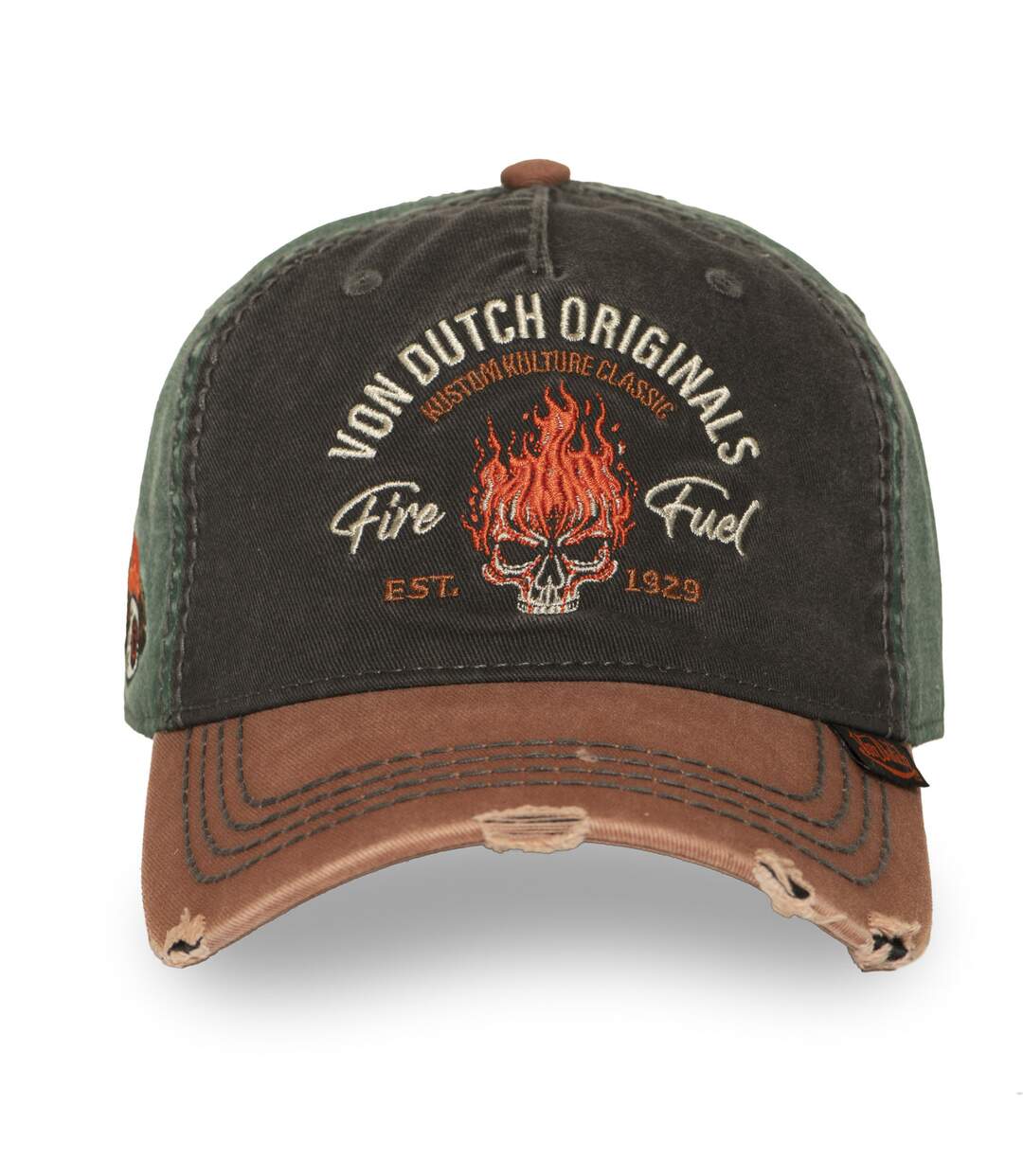 Casquette baseball adulte devant avec broderie effet usé Retro Fuel Vondutch-2