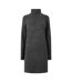 Womens/ladies Turtle Neck Sweater Dress Dark Grey Melange Melange Pieces-2