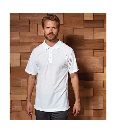 Premier Mens Stud Heavyweight Plain Pique Polo Shirt (White) - UTRW1109