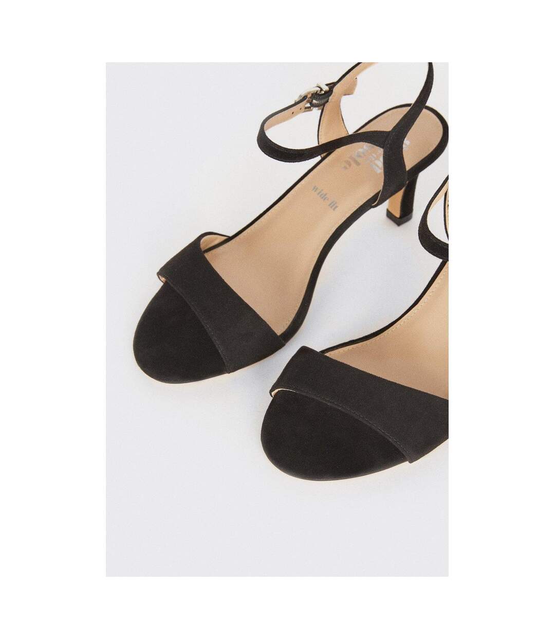 Womens/ladies thora extra wide heeled sandals black Good For The Sole-2