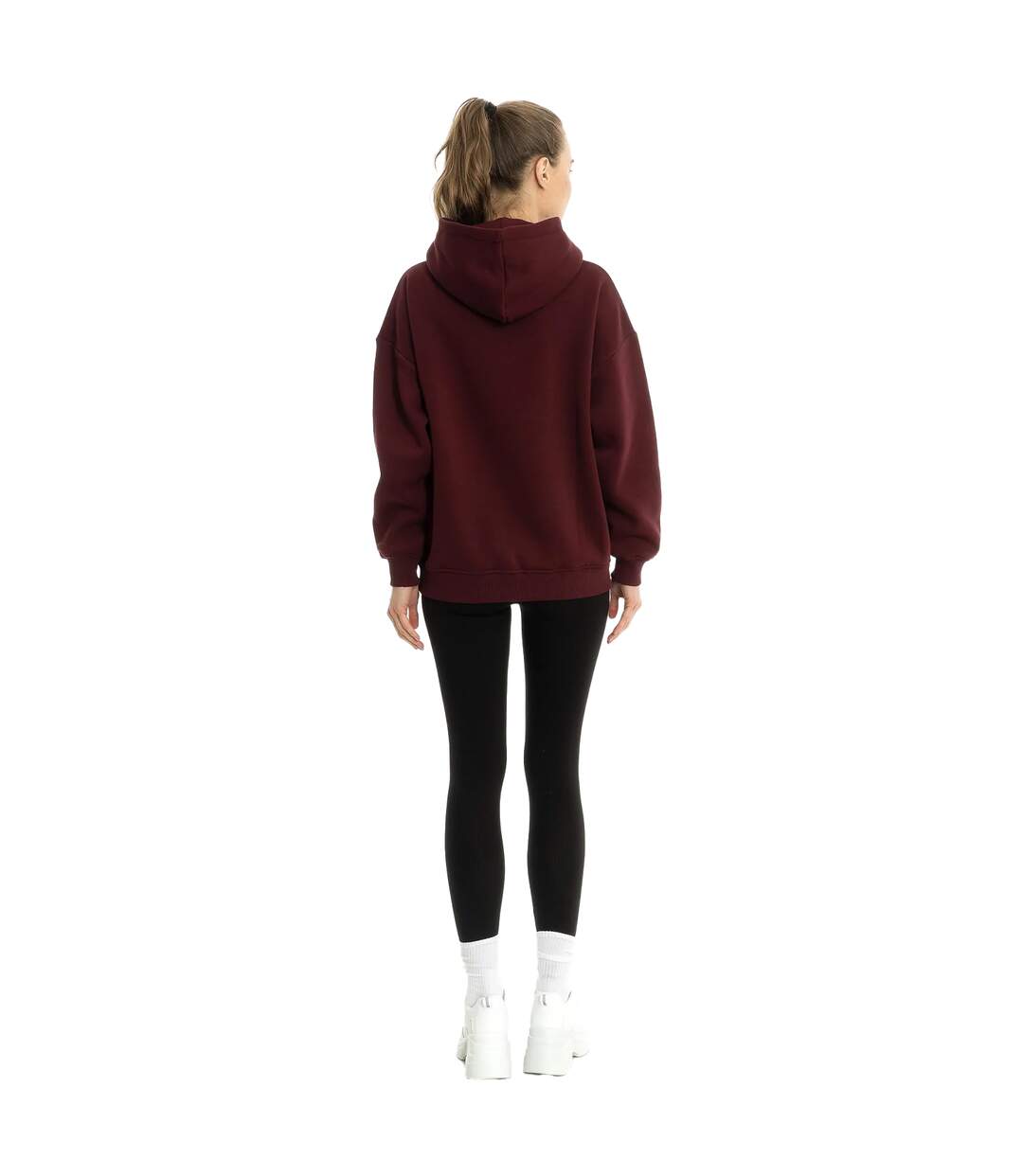 Sweat à capuche liliya femme bordeaux Lookus