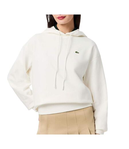 Sweat à capuche blanc femme lacoste polaire surdimensionné - 32