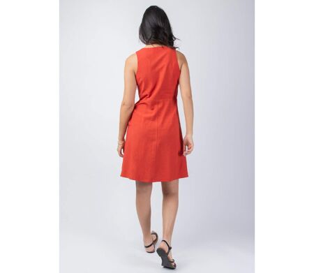 Robe courte tendance MAURINE unie terracotta Coton Du Monde