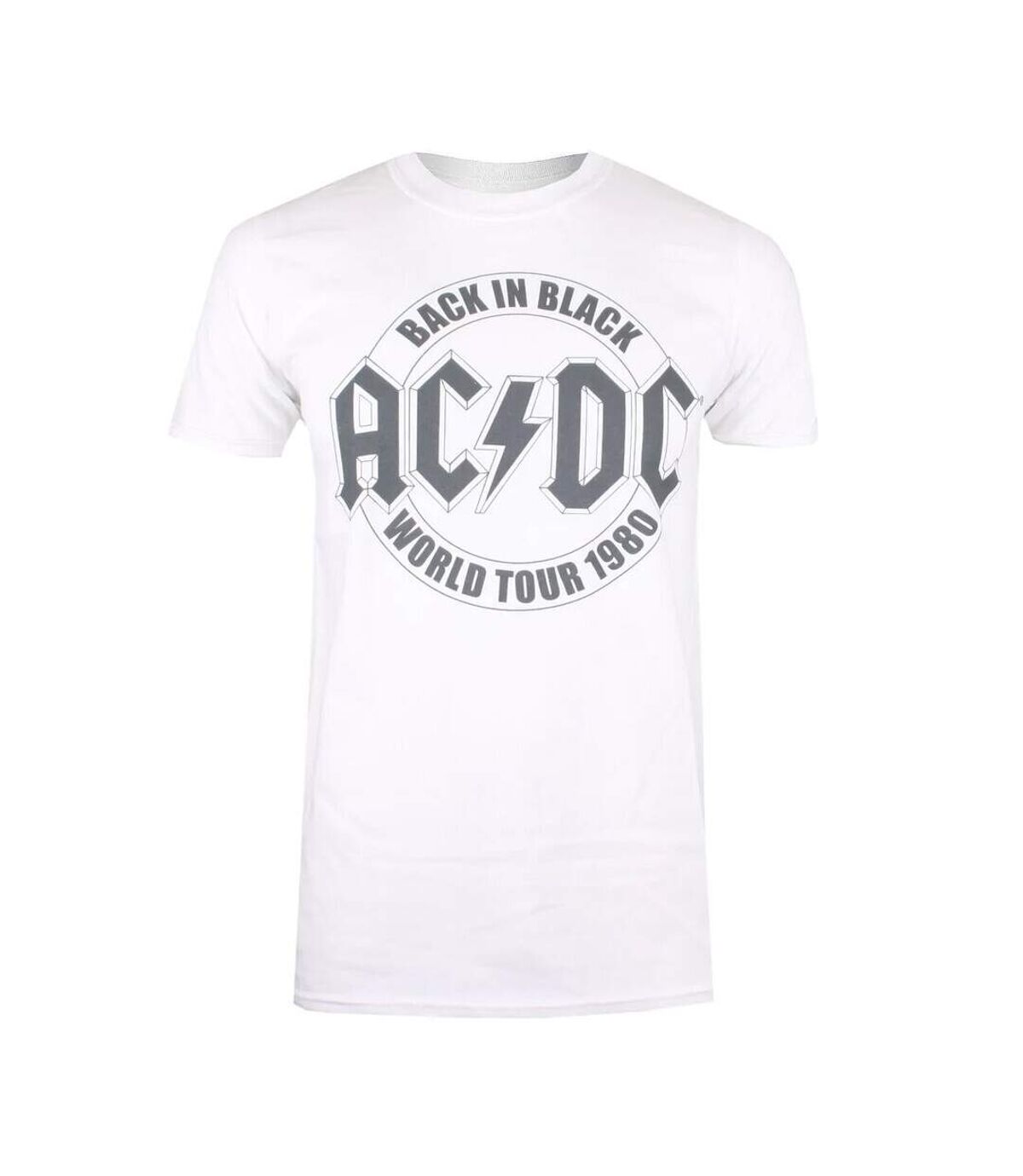 AC/DC T-shirt à emblème Back In Black pour hommes (Blanc) - UTTV945