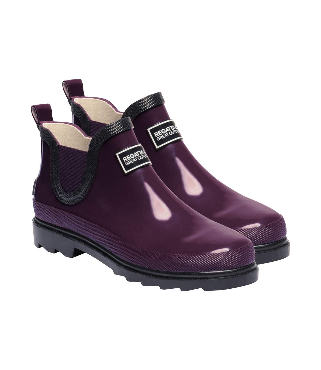 Bottines de pluie harper femme violet foncé/gris anthracite Regatta-3