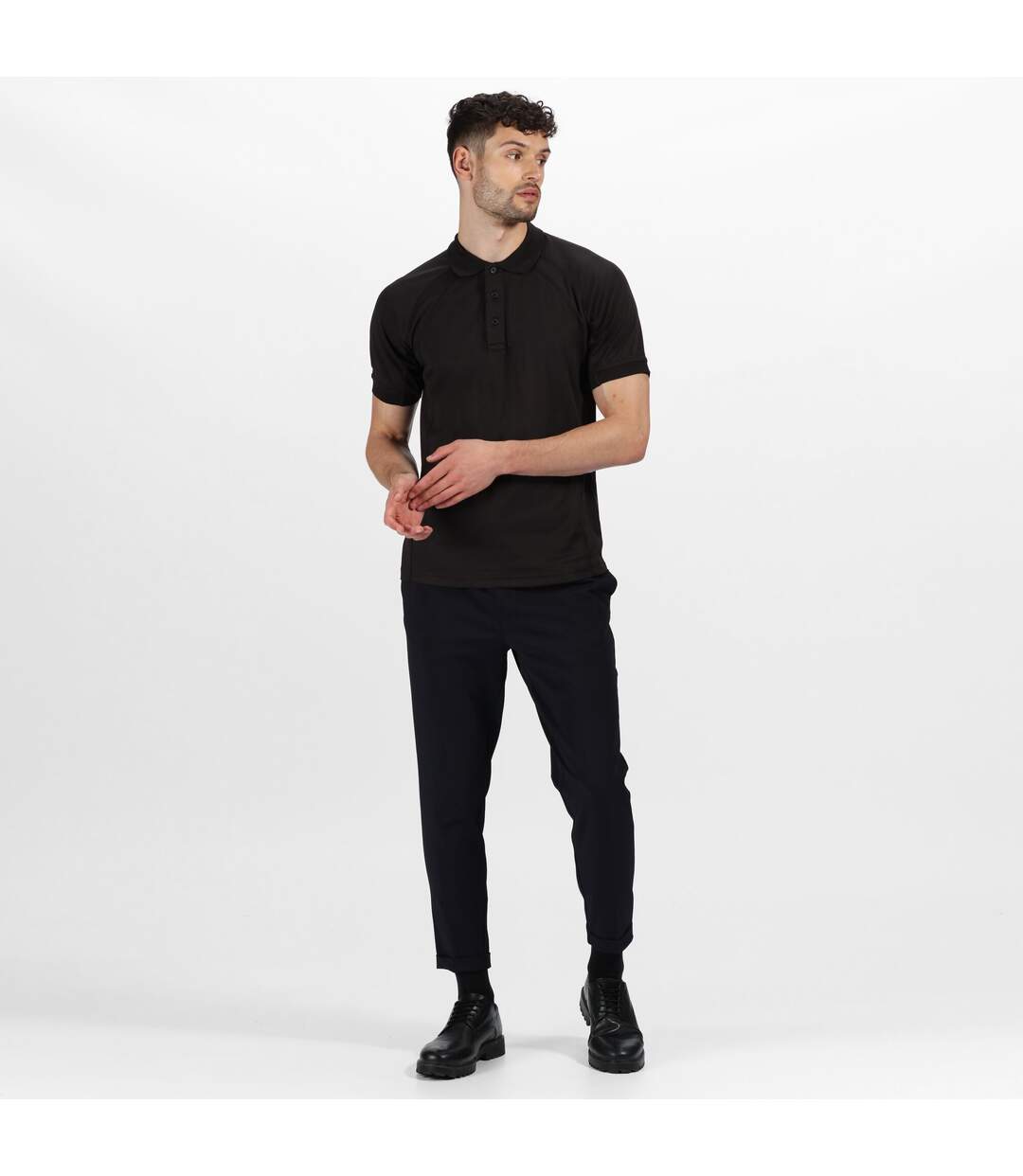 Regatta Hardwear Mens Coolweave Short Sleeve Polo Shirt (Black) - UTRW4606