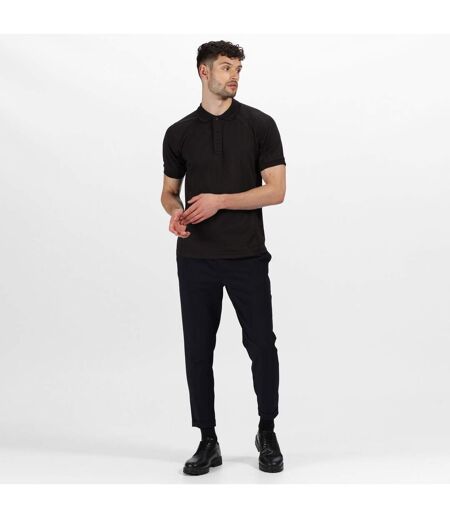 Regatta Hardwear Mens Coolweave Short Sleeve Polo Shirt (Black)