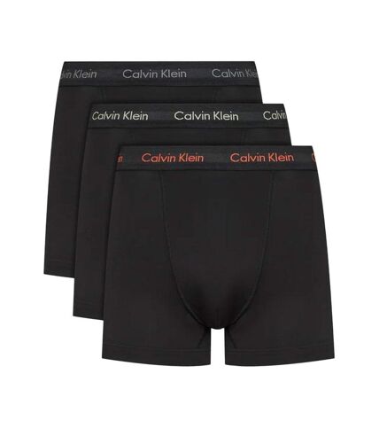 X3 Boxers Noir/Rouge Homme Calvin Klein Jeans Trunk 3p - M