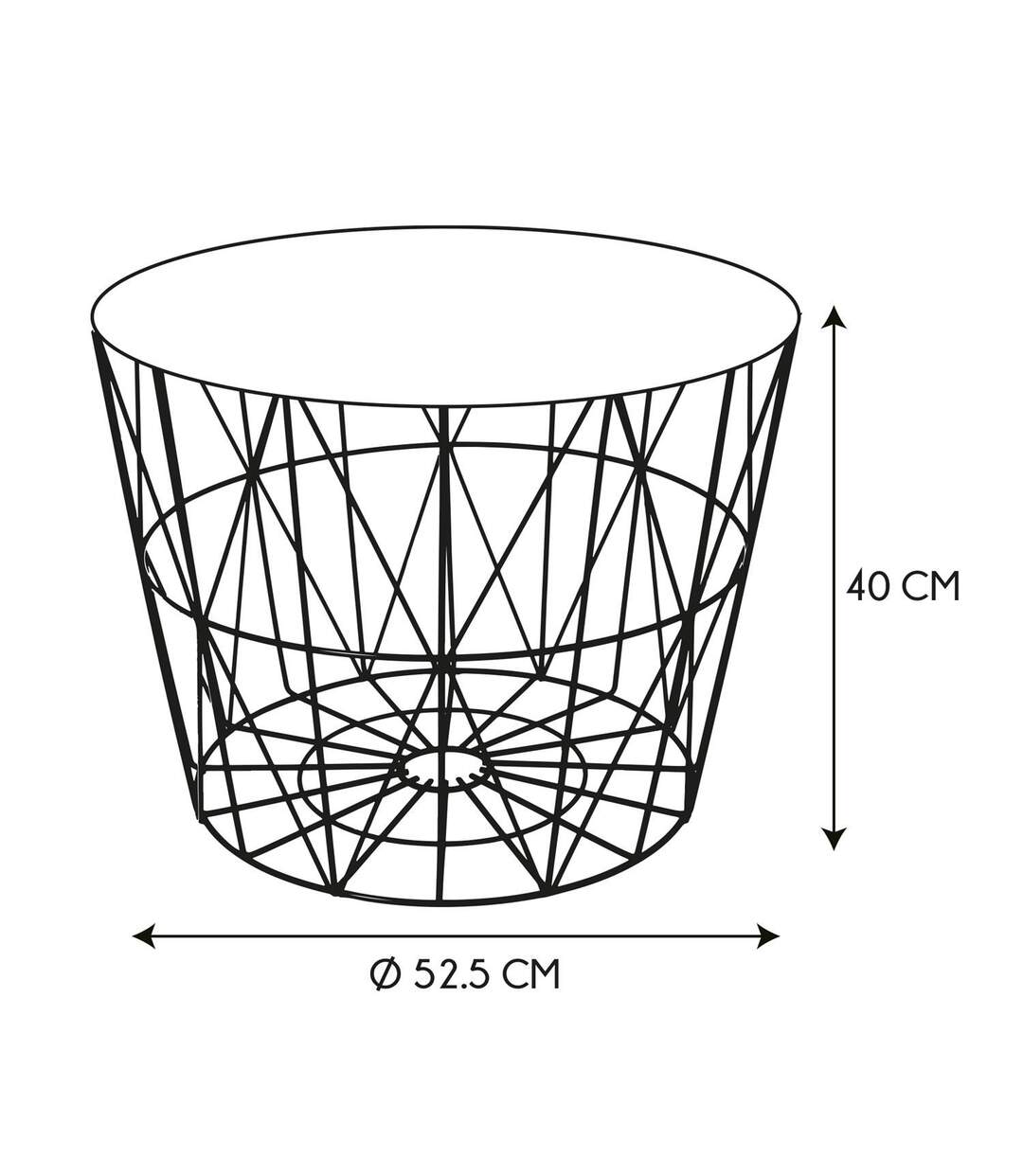 Table filaire d'extérieur métal - Diam 50 cm - Gris-3