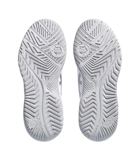 Womens/ladies Gel Dedicate 8 Tennis Shoes White Silver Asics
