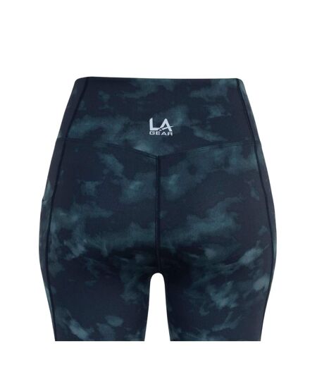Womens/ladies Camouflage High Waist Leggings Stormy Grey LA Gear