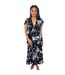Robe Portefeuille Motif/style Marbré Femme Bleu Marine AX Paris-2