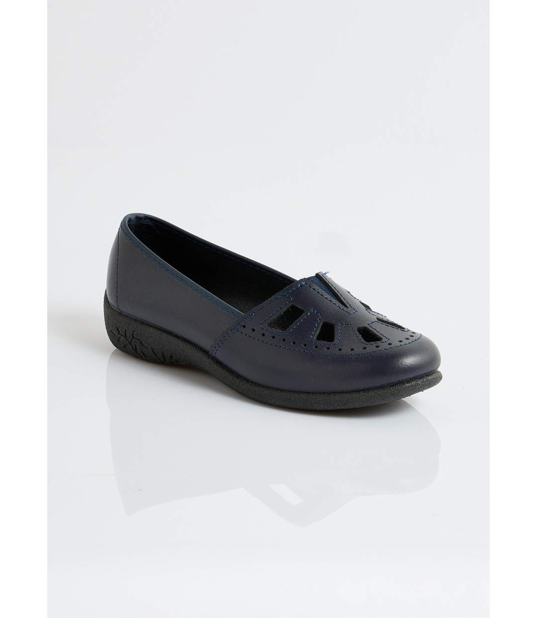 Mocassins cuir largeur confort élastiqué-1
