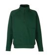 Fruit Of The Loom Mens Zip Neck Sweatshirt Top (Bottle Green) - UTBC1370