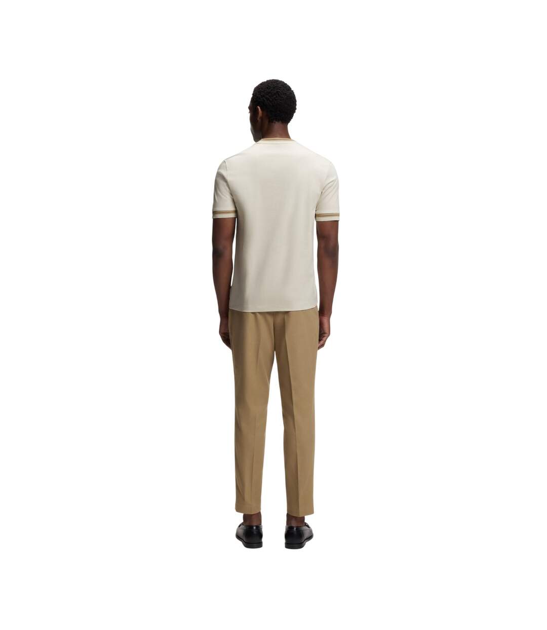 T-shirt Motif/style Rayure Contrastée Sur Bord Homme Blanc Boss-3