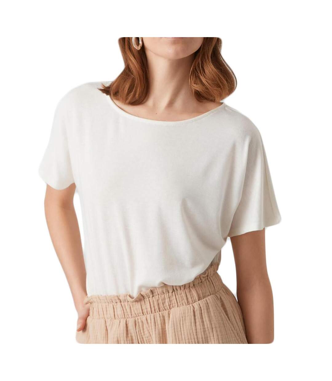 T-shirt Blanc Dentelle Femme Vero Moda Marijune - L-1