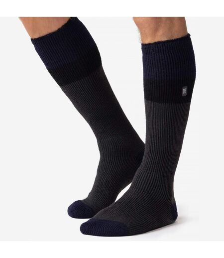 Men's Thermal Striped Ski Socks | High Quality Heat Holders Extra Long Socks