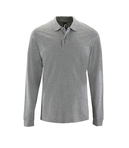 SOLS Mens Perfect Long Sleeve Pique Polo Shirt (Grey Marl) - UTPC2912