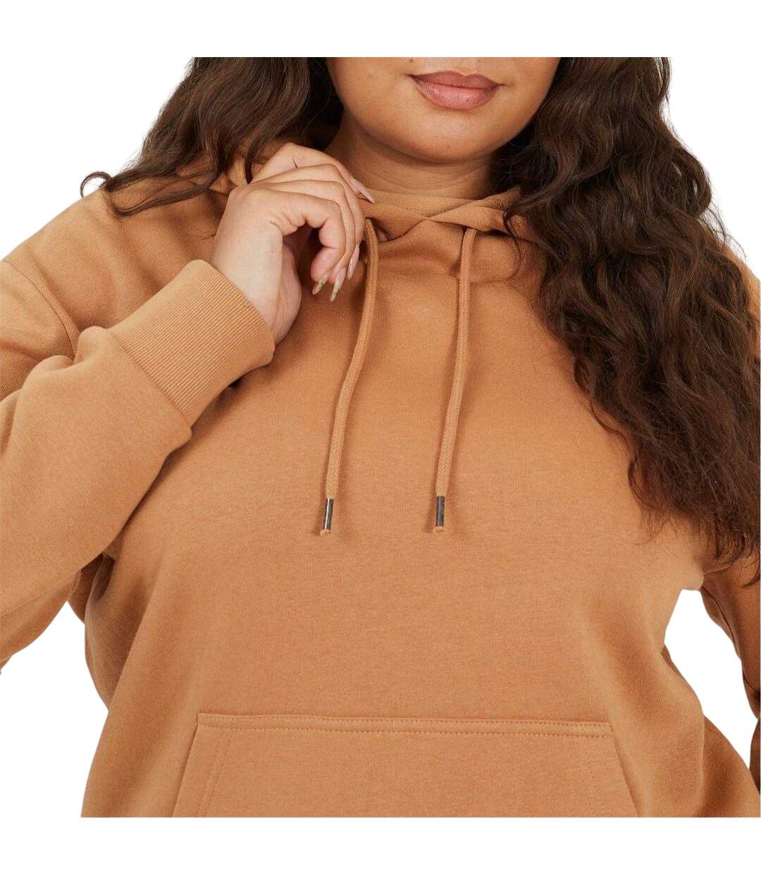 Sweat À Capuche Manches Longues Motif/style Uni Femme Marron Clair Brave Soul-4
