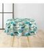 Nappe Toile Cirée Ronde Imprimé Plantania 160cm Bleu-1