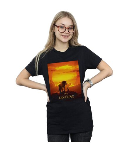 Disney Womens/Ladies The Lion King Movie Sunset Poster Cotton Boyfriend T-Shirt (Noir) - UTBI29182