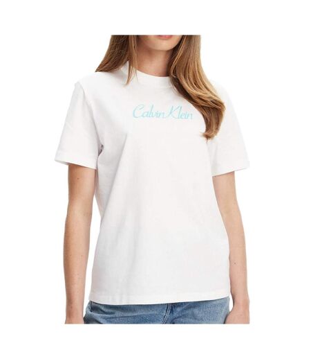 T-shirt blanc femme calvin klein jeans ss 20s classic logo - xs
