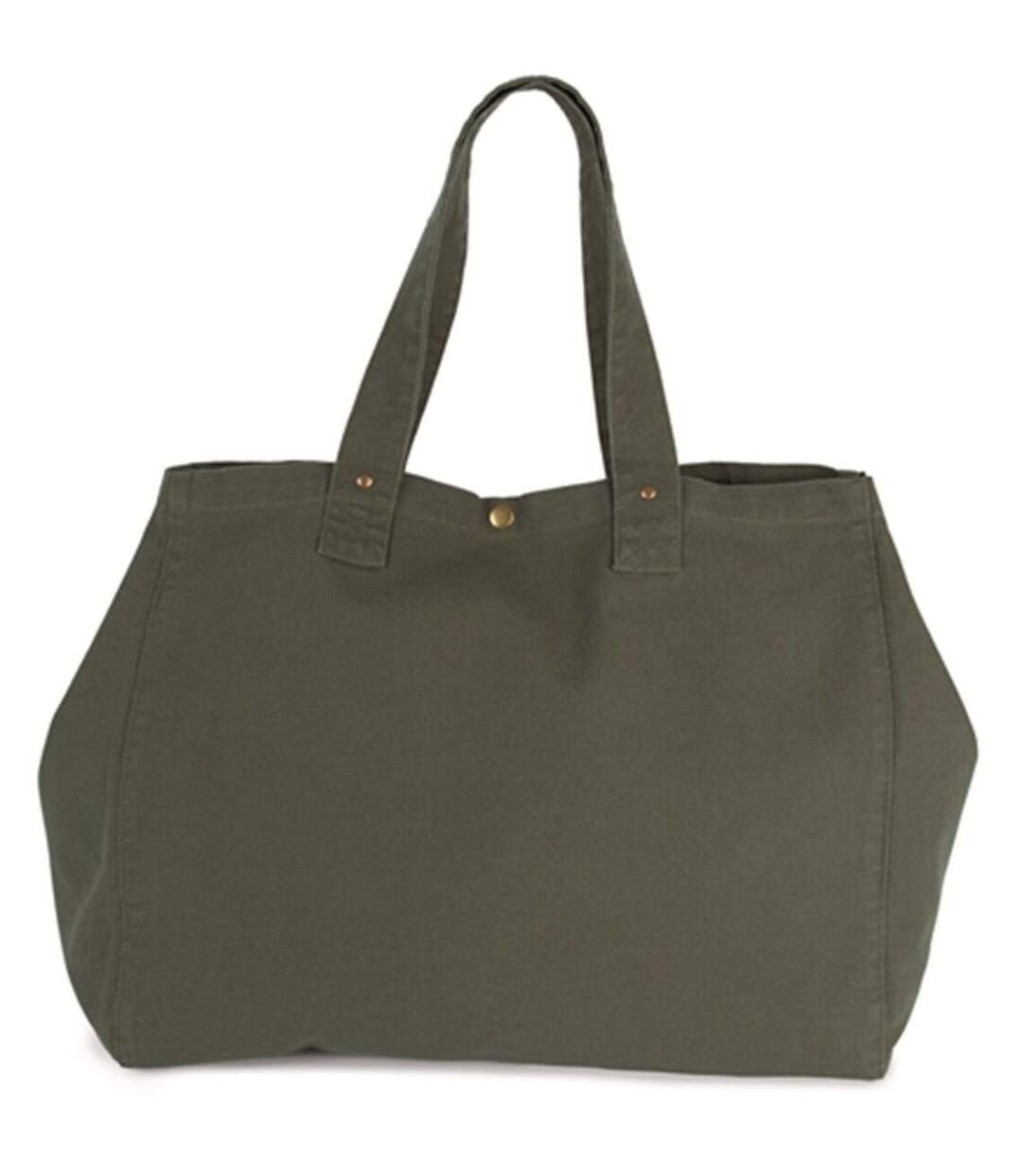 Sac shopping en coton délavé - KI3208 - vert foncé kombu-1