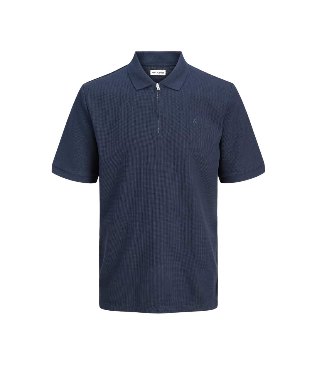 Mens Half Zip Plus Polo Shirt Navy Blazer Jack And Jones-2
