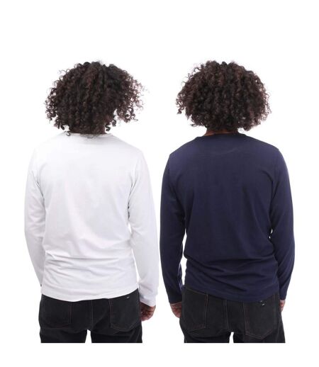 T-shirts manches longues kane homme blanc / bleu marine Lyle & Scott