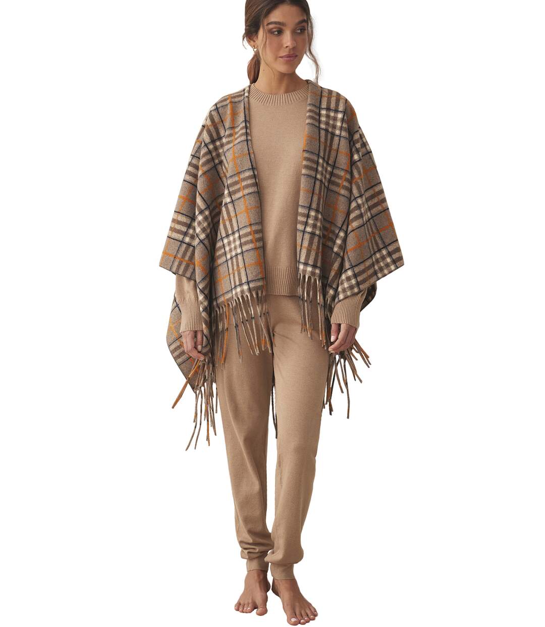 Poncho Camel Cuadros COMPLEMENTOS Selmark