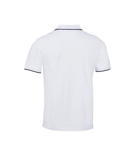 Polo Palermo Adulte Blanc Bleu Marine Français SOLS