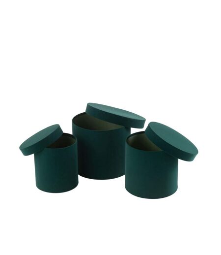 Lot de 3 Boîtes de Rangement Rondes Vaughn 27cm Vert