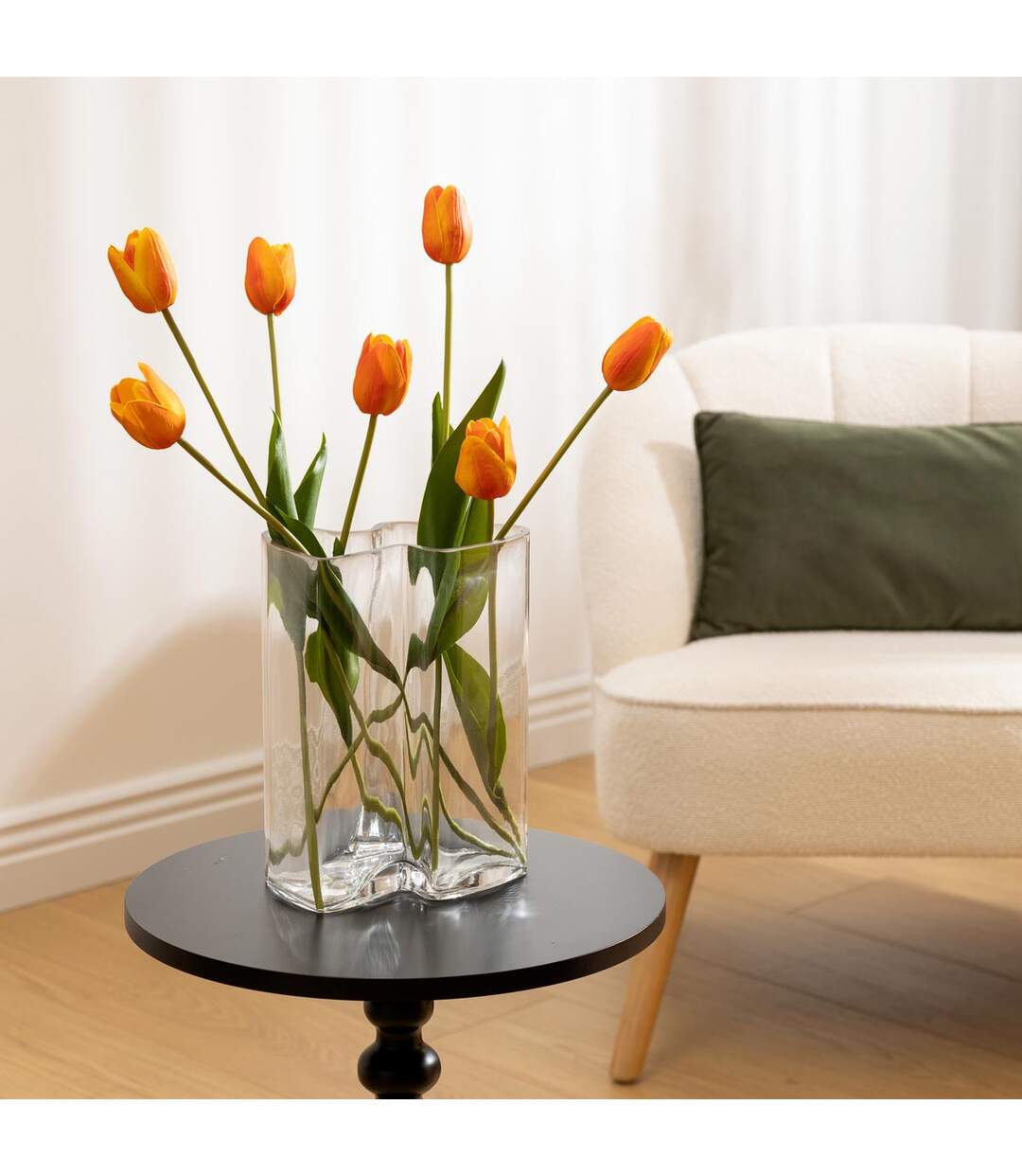 Vase Vague en Verre Kade 25cm Transparent-4